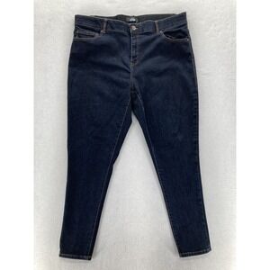 Lularoe With Love Jeans Womens 42 Skinny Dark Wash Blue Stretch Denim Comfort